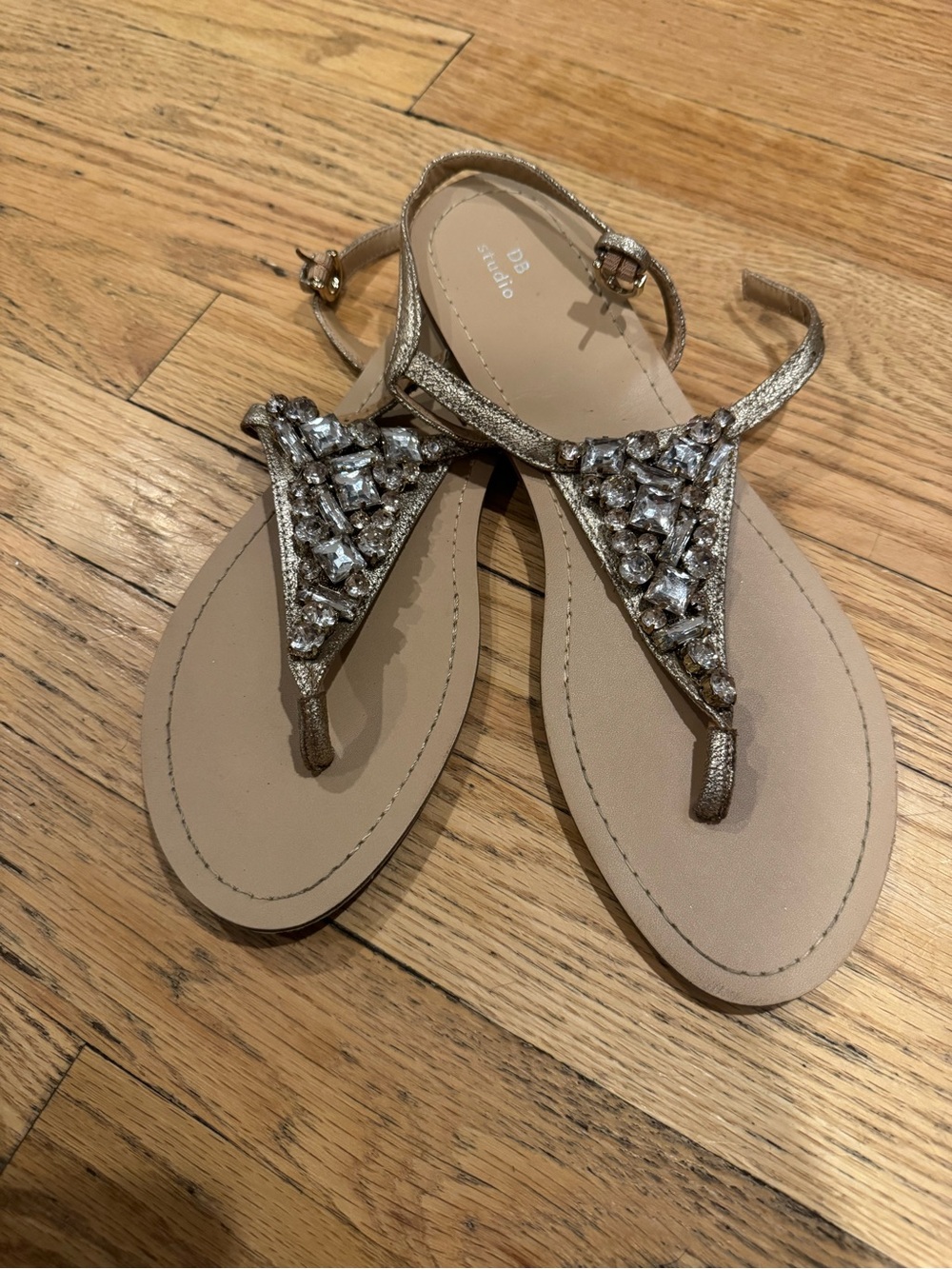 Rose Gold Jeweled Sandals